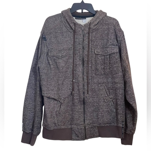 ROCAWEAR 10-683-0 MENS BROWN MULTI POCKET HOODIE SIZE LARGE GUC - Picture 5 of 11